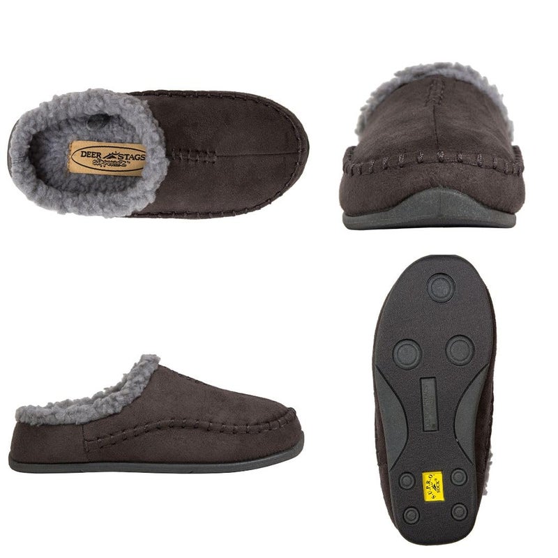 Deer Stags Kids' Lil Nordic Microsuede Slipper in Charcoal / 3 Little Kid - Image 2